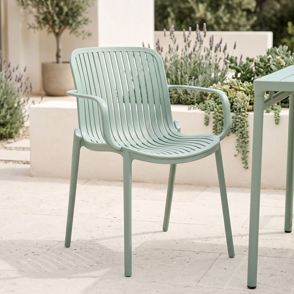 Πολυθρόνα Teragi στοιβαζόμενη pakoworld pp με UV protection μέντα 59x57x82εκ