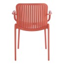 Πολυθρόνα Teragi στοιβαζόμενη pakoworld pp με UV protection terracotta 59x57x82εκ