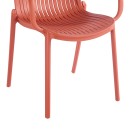 Πολυθρόνα Teragi στοιβαζόμενη pakoworld pp με UV protection terracotta 59x57x82εκ