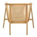 Πολυθρόνα Jenta pakoworld teak ξύλο με rattan σε φυσική απόχρωση και μπεζ μαξιλάρι 72x67x92εκ