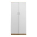 Ντουλάπα δίφυλλη Athos pakoworld σε sonoma-λευκή απόχρωση 80x42x180εκ