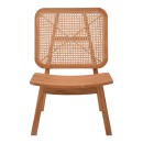Πολυθρόνα Viborg pakoworld φυσικό teak ξύλο-φυσικό rattan 60x75x87εκ