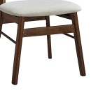Καρέκλα Cairo pakoworld rubberwood σε καρυδί-εκρού απόχρωση 47x47x76εκ | Συσκευασία 2 τμχ