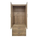 Ντουλάπα δίφυλλη με 2 συρτάρια Alvia pakoworld sonoma 80x51.5x180εκ