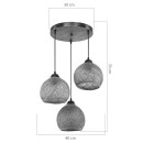 Φωτιστικό οροφής τρίφωτο PWL-1121 pakoworld Ε27 καφέ Φ40x75εκ