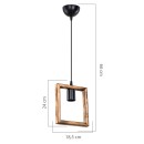 Φωτιστικό οροφής μονόφωτο Isolate pakoworld Ε27 καρυδί 18.5x3x24εκ