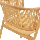 Πολυθρόνα Wenzy pakoworld φυσικό Rattan - μασίφ ξύλο toon 59x58x78εκ
