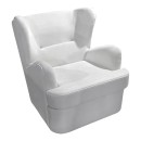 Πολυθρόνα Regalo pakoworld βελούδο σε λευκή απόχρωση 75x88x85εκ