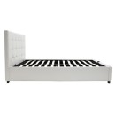 Κρεβάτι Roi pakoworld 160x200 PU λευκό ματ + αποθηκευτικό χώρο