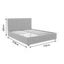 Κρεβάτι Roi pakoworld με αποθηκευτικό χώρο pu γκρι ματ 160x200εκ