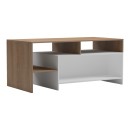 Τραπέζι σαλονιού Consa pakoworld sonoma - λευκό 120x60x53.6εκ