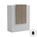 Γραφείο reception Zowel pakoworld με led λευκό - sonoma 90x40x110εκ