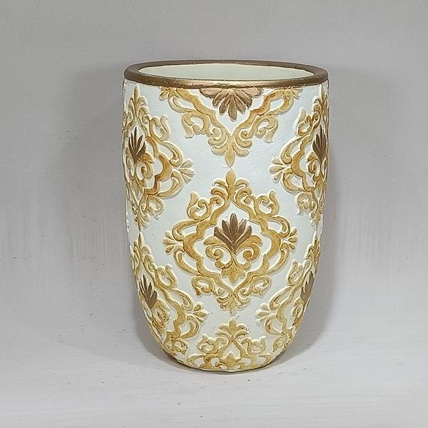 ΒΑΖΟ ΤΣΙΜΕΝΤΕΝΙΟ ΚΡΕΜ - ΧΡΥΣΟ 15.5x15.5x23cm (Συσκευασία 4 τεμαχίων)