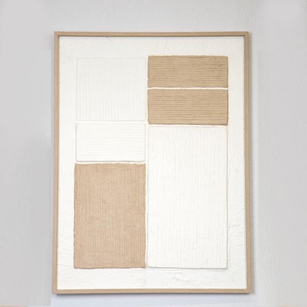 ΠΙΝΑΚΑΣ ΜΕ ΠΛΑΙΣΙΟ ΣΧΗΜΑΤΑ ΛΕΥΚΟΣ - ΜΠΕΖ 60x80x3cm