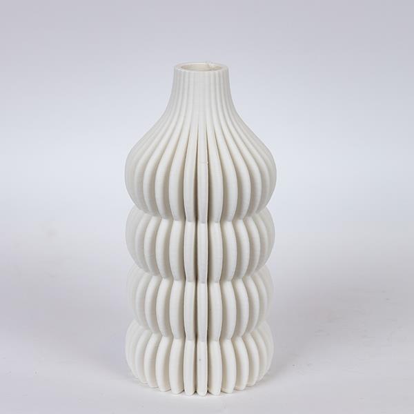 ΒΑΖΟ ΠΟΡΣΕΛΑΝΙΝΟ 3D ΛΕΥΚΟ 12x12x25cm