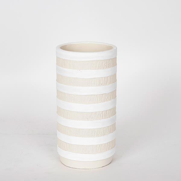 ΒΑΖΟ ΚΕΡΑΜΙΚΟ ΜΠΕΖ - ΛΕΥΚΟ 12.5x12.5x24cm (Συσκευασία 3 τεμαχίων)