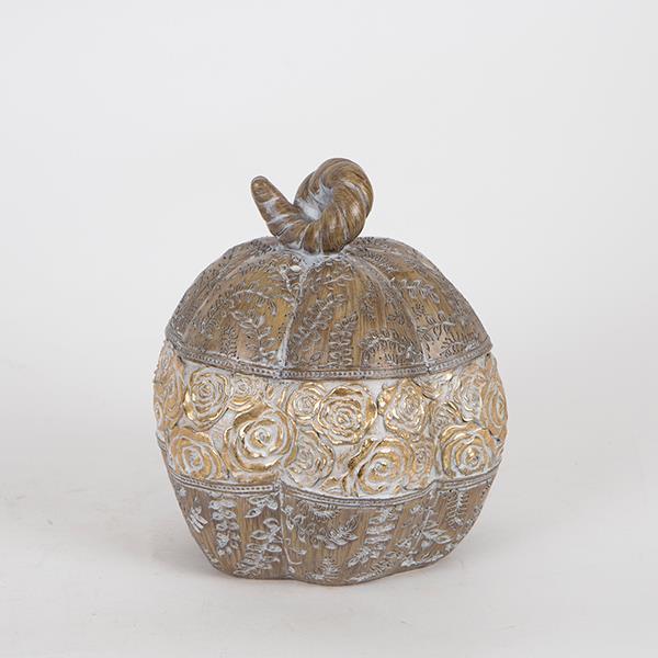 ΔΙΑΚΟΣΜΗΤΙΚΗ, ΚΟΛΟΚΥΘΑ, ΧΡΥΣΟ -  KAΦΕ , 15.5x15x17cm (Συσκευασία 2 τεμαχίων)