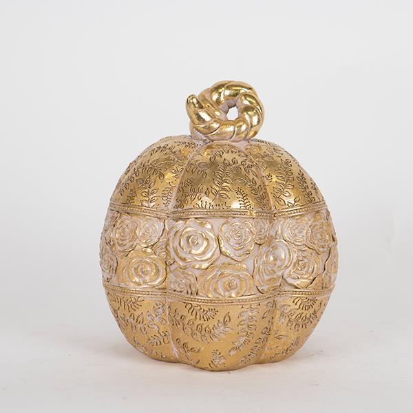 ΔΙΑΚΟΣΜΗΤΙΚΗ, ΚΟΛΟΚΥΘΑ, ΧΡΥΣΟ - ΓΚΡΙ, 15.5x15x17cm (Συσκευασία 2 τεμαχίων)