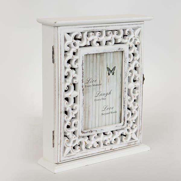 ΚΛΕΙΔΟΘΗΚΗ ΞΥΛΟΓΛΥΠΤΗ ΛΕΥΚΗ - ΓΚΡΙ 22x6x26.5cm (Συσκευασία 2 τεμαχίων)