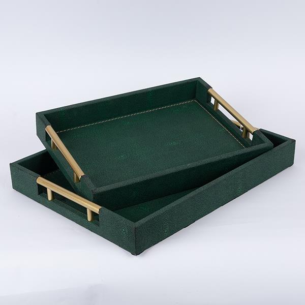 ΔΙΣΚΟI,ΣΕΤ 2ΤΜΧ, PU, ΣΚΟΥΡΟ ΠΡΑΣΙΝΟ, 40x30x4.5, 34x24x5.5cm