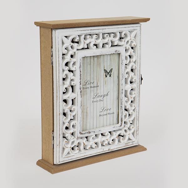ΚΛΕΙΔΟΘΗΚΗ ΞΥΛΟΓΛΥΠΤΗ NATURAL - ΛΕΥΚΗ 22x6x26.5cm (Συσκευασία 2 τεμαχίων)