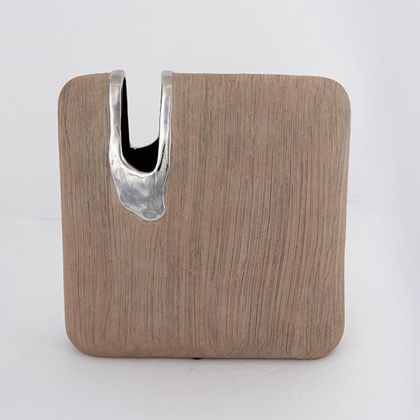 ΒΑΖΟ , ΚΕΡΑΜΙΚΟ, ΚΑΦΕ & ΑΣΗΜΙ, 25.5X9X25.5cm