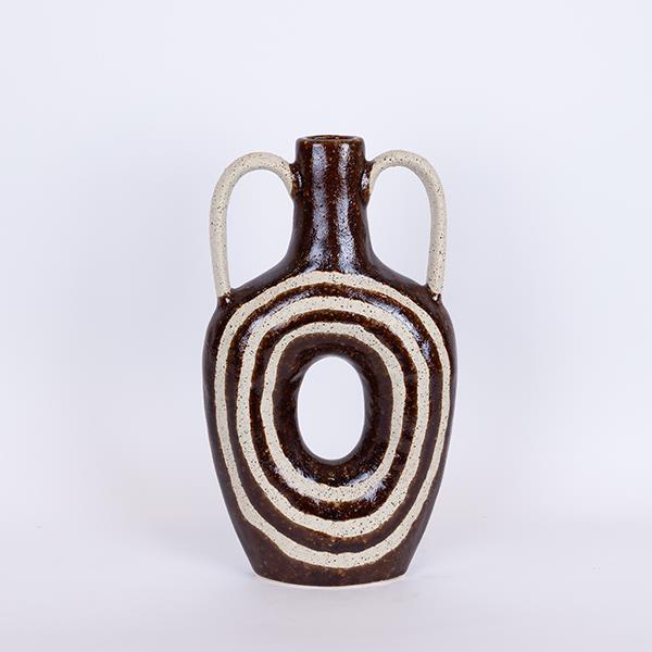 ΒΑΖΟ, ΚΕΡΑΜΙΚΟ,ΚΑΦΕ-ΜΠΕΖ, 21.8x7.5x39cm