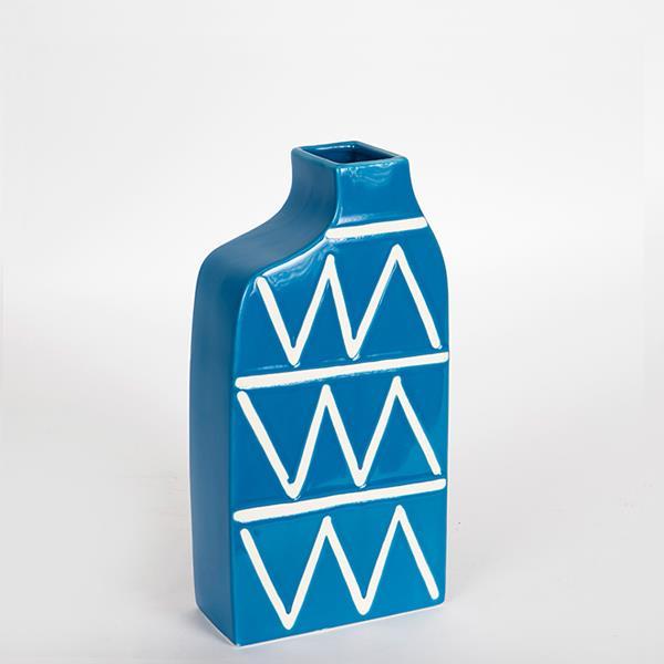 ΒΑΖΟ ΚΕΡΑΜΙΚΟ ΜΠΛΕ 14x6.5x29cm (Συσκευασία 2 τεμαχίων)