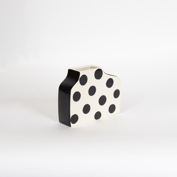 ΒΑΖΟ ΚΕΡΑΜΙΚΟ ΜΑΥΡΟ - ΛΕΥΚΟ 28x6x15.6cm (Συσκευασία 2 τεμαχίων)