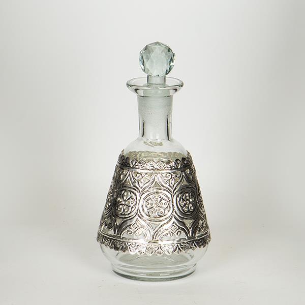 ΚΑΡΑΦΑ ΓΥΑΛΙΝΗ - ΜΕΤΑΛΛΙΚΗ ΑΣΗΜΙ 24x13cm