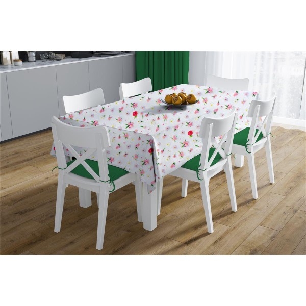 Τραπεζομάντηλο Polycotton Αλέκιαστο 140x180εκ. Daisies 463 White-Pink DimCol