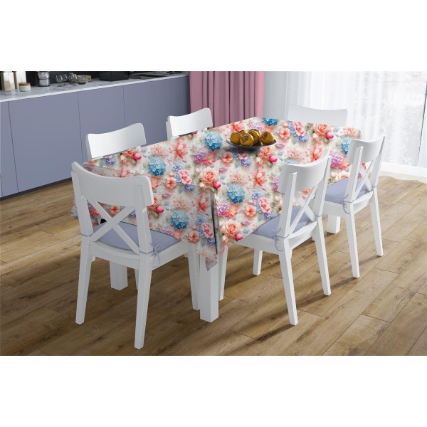 Σετ 2τμχ Τραπεζομάντηλο & Runner Polycotton Αλέκιαστο 140x300εκ.-40x300εκ. Ορτανσίες 464 Multi DimCol