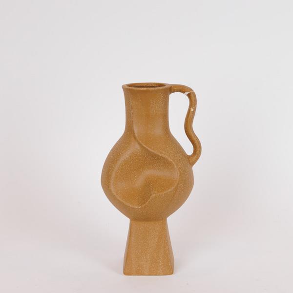ΒΑΖΟ, ΜΕ ΧΕΡΟΥΛΙ, ΚΕΡΑΜΙΚΟ, ΚΑΦΕ, 17x14x32εκ (Συσκευασία 2 τεμαχίων)