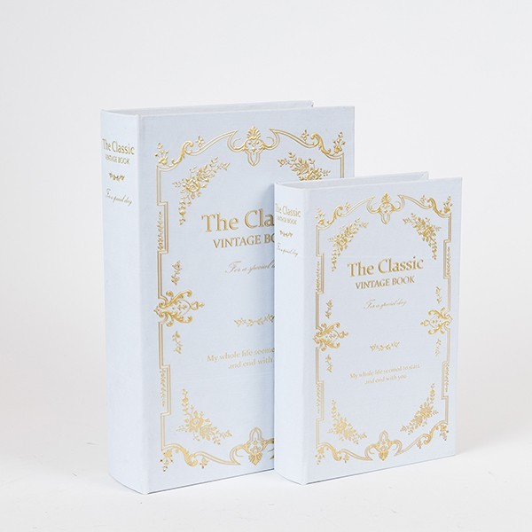 S/2 ΔΙΑΚΟΣΜΗΤΙΚΑ ΚΟΥΤΙΑ, THE CLASSIC VINTAGE BOOK, ΞΥΛΙΝΟ, ΛΕΥΚΟ, 30x21x7cm