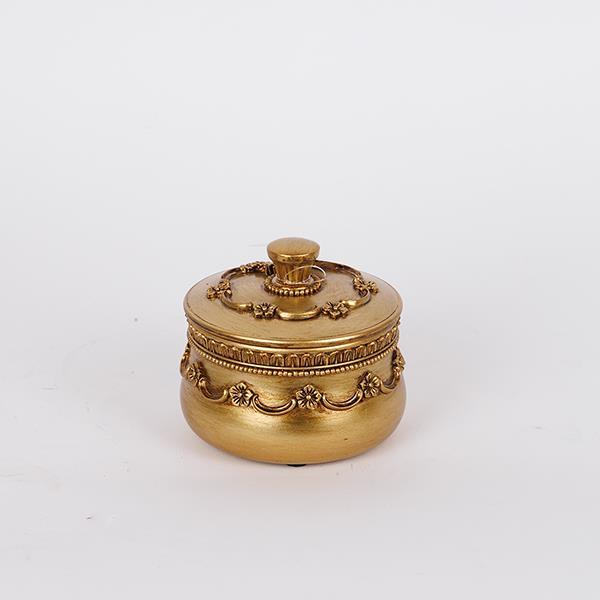 ΔΙΑΚΟΣΜΗΤΙΚΟ ΚΟΥΤΙ, ΠΟΛΥΡΕΖΙΝ, ΧΡΥΣΟ, 10.2x10.2x8.7cm