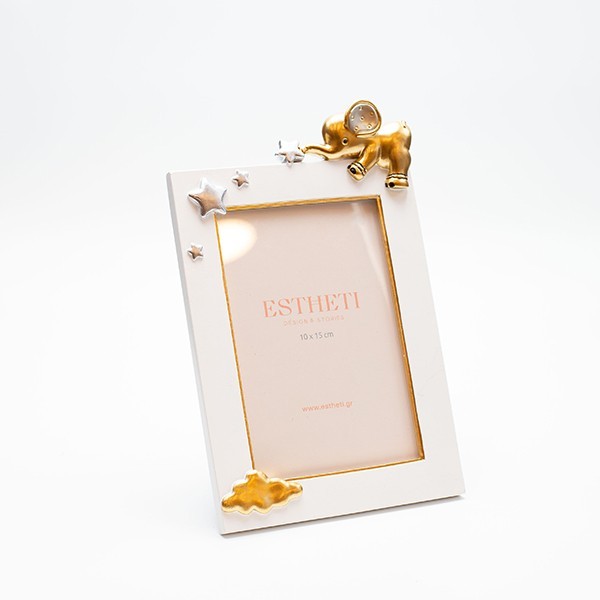 ΚΟΡΝΙΖΑ ΠΑΙΔΙΚΗ ΕΛΕΦΑΝΤΑΚΙ ΠΟΛΥΡΕΖΙΝ ΛΕΥΚΟ-ΧΡΥΣΟ 13.8x2x21.5cm (Συσκευασία 2 τεμαχίων)