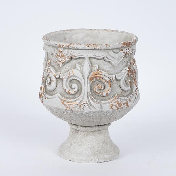 ΒΑΖΟ ΤΣΙΜΕΝΤΕΝΙΟ ΛΕΥΚΟ 17.5x17.5x21cm (Συσκευασία 2 τεμαχίων)