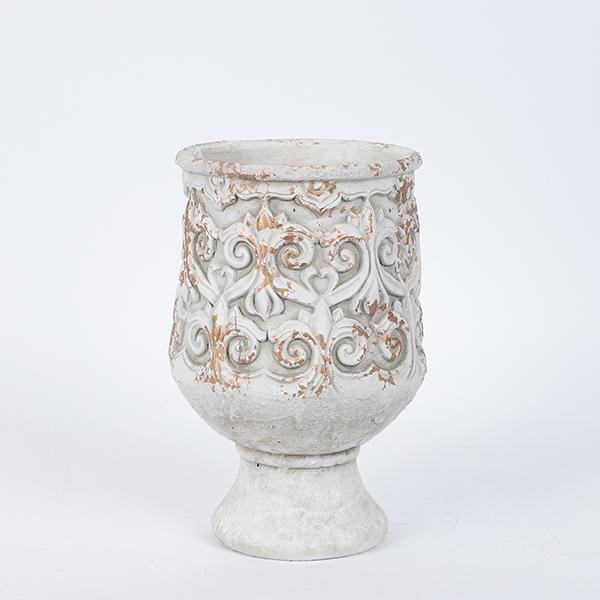 ΒΑΖΟ ΤΣΙΜΕΝΤΕΝΙΟ ΛΕΥΚΟ 16.5x16.5x25cm (Συσκευασία 2 τεμαχίων)