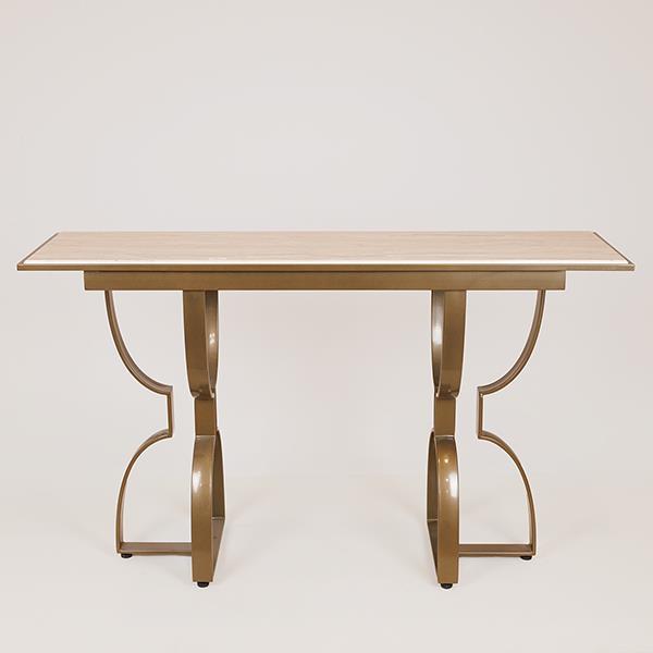ΤΡΑΠΕΖΙ ΜΕΤΑΛΛΙΚΟ ΧΡΥΣΟ - ΛΕΥΚΟ 140x40x80cm