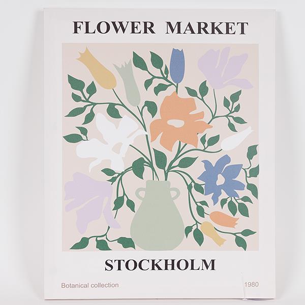 ΠΙΝΑΚΑΣ ΚΑΜΒΑΣ FLOWER MARKET STOCKHOLM ΠΟΛΥΧΡΩΜΟΣ 40x50cm (Συσκευασία 3 τεμαχίων)