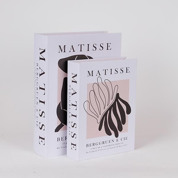 S/2 ΔΙΑΚΟΣΜΗΤΙΚΑ ΚΟΥΤΙΑ ΒΙΒΛΙΑ MATISSE ΞΥΛΙΝΑ ΛΕΥΚΟ-ΜΠΕΖ-ΜΑΥΡΟ 27x20x5.5cm/ 34x25x7cm
