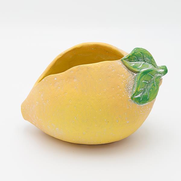 ΒΑΖΟ ΤΣΙΜΕΝΤΕΝΙΟ ΜΕ ΣΧΕΔΙΟ ΛΕΜΟΝΙΑ 21x15x13.5cm (Συσκευασία 2 τεμαχίων)