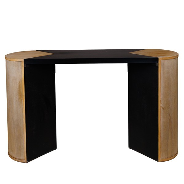 ΚΟΝΣΟΛΑ ΜΕΤΑΛΛΙΚΗ - ΞΥΛΙΝΗ ΜΑΥΡΗ - NATURAL 140x40.5x81cm