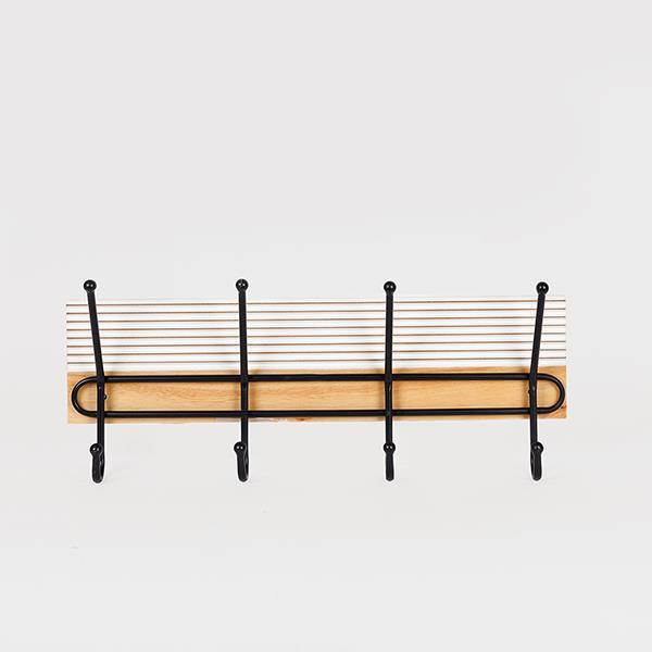 ΚΡΕΜΑΣΤΡΑ ΤΟΙΧΟΥ 4 ΘΕΣΕΩΝ ΜΕΤΑΛΛΟ-ΞΥΛΟ 48x9x20cm (Συσκευασία 2 τεμαχίων)