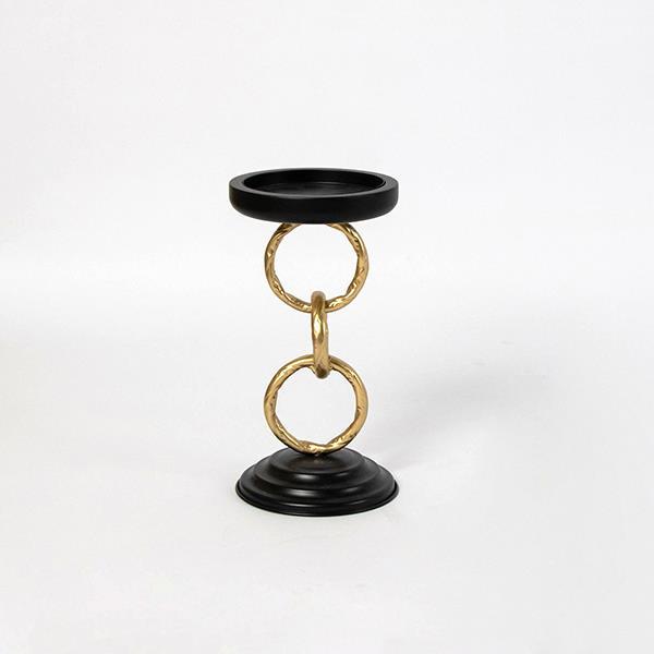 ΚΗΡΟΠΗΓΙΟ ΜΕΤΑΛΛΟ-ΞΥΛΟ ΜΑΥΡΟ-ΧΡΥΣΟ 12.5x12.5x24cm (Συσκευασία 2 τεμαχίων)
