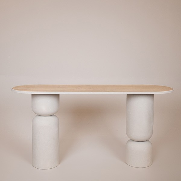 ΚΟΝΣΟΛΑ ΜΕΤΑΛΛΙΚΗ ΛΕΥΚΗ 150x45x77cm