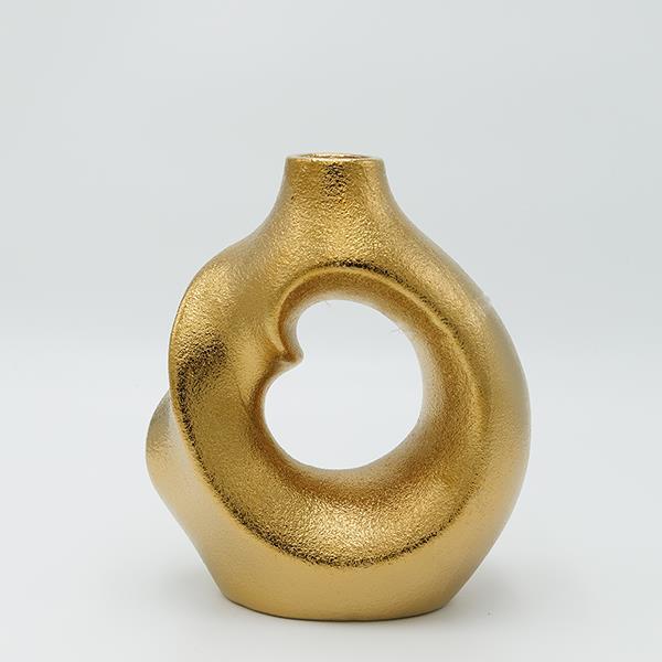 ΒΑΖΟ ΚΕΡΑΜΙΚΟ ΧΡΥΣΟ 19.5x19.5x22.5cm (Συσκευασία 2 τεμαχίων)