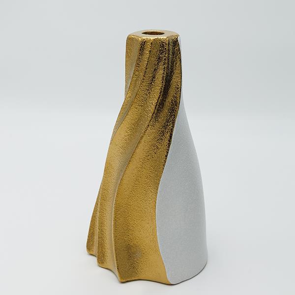 ΚΗΡΟΠΗΓΙΟ ΚΕΡΑΜΙΚΟ ΛΕΥΚΟ - ΧΡΥΣΟ 13x12.5x24cm (Συσκευασία 2 τεμαχίων)