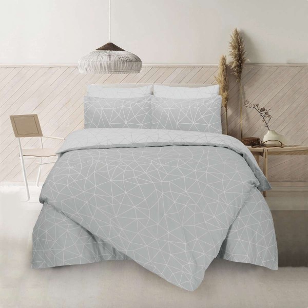 Σετ Παπλωματοθήκη Μονή Mila Grey 2Τμχ 160X240 Espree