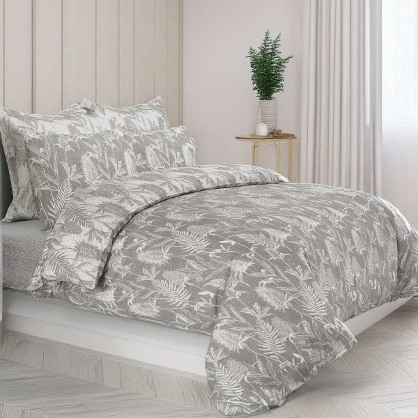 Σετ Παπλωματοθήκη Υπέρδιπλη Thistle Grey 3Τμχ 230X240 Espree